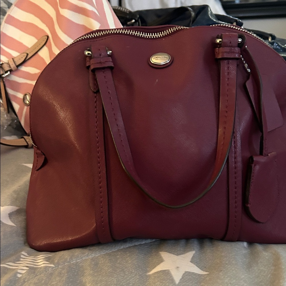 Coach Burgundy Satchel Bag